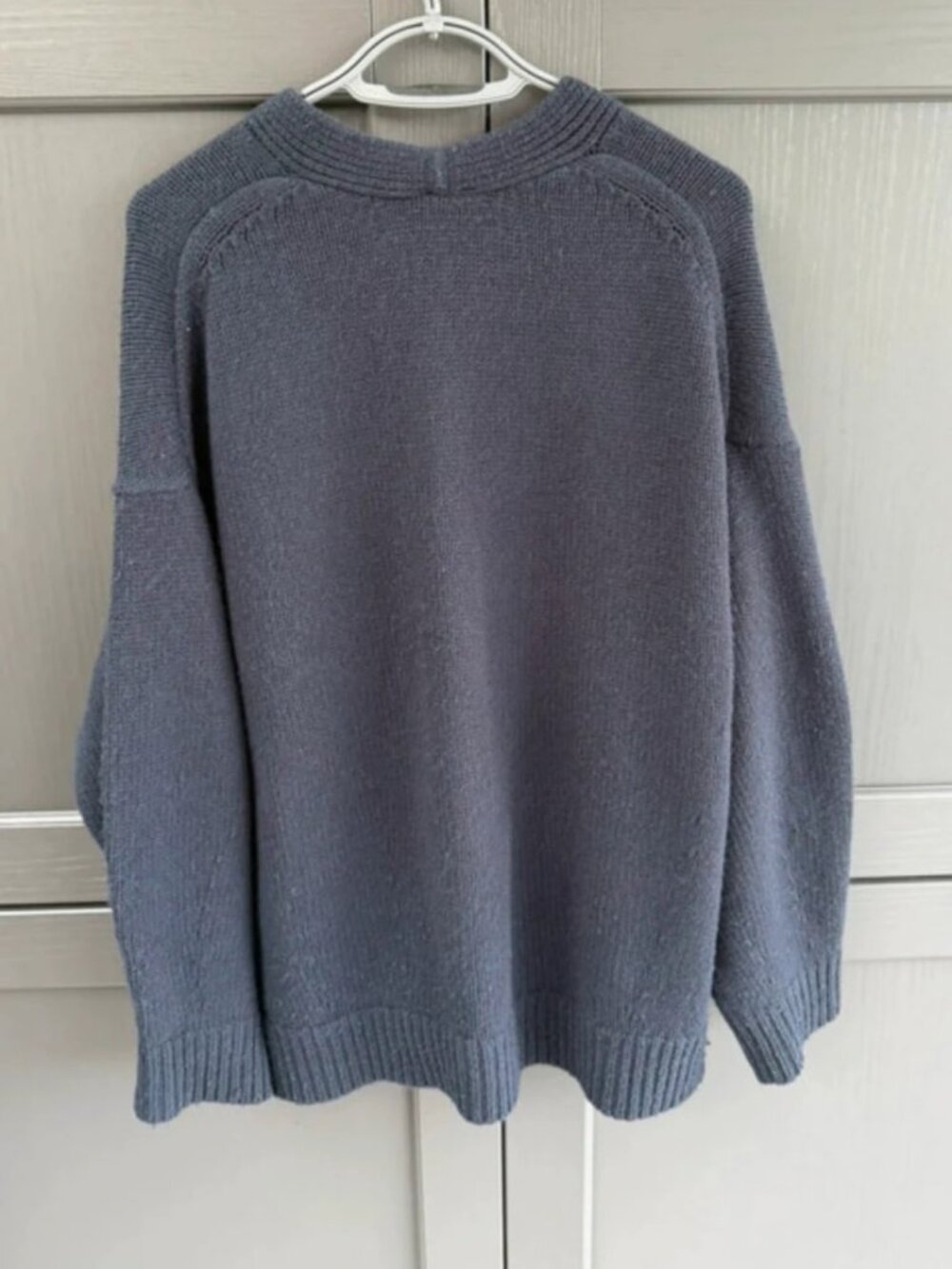 COS Oversized Cashmere Wool Blend Cardigan Navy Size M - Picture 2 of 4